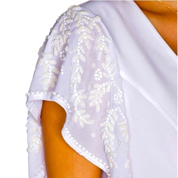 Lovers + Friends The Roma White Beaded Fit & Flare Mini Dress Women’s Small - Picture 5 of 13